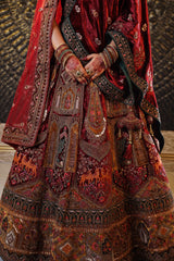 Mahogany Red &amp; Mustard Maroon Lehenga image 3