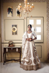 Ivory Sequin Golden Petals Lehenga image 1