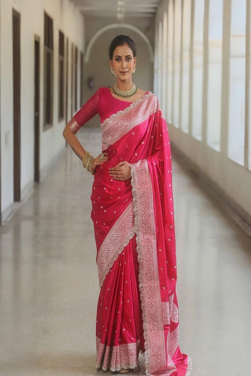 Banarasi Soft Pure Mashru Silk Saree image 10