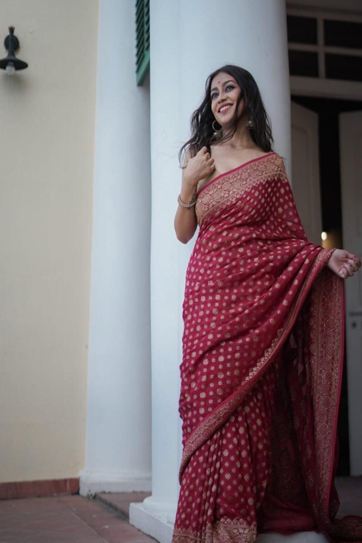 Banarasi Soft Georgette Silk Red